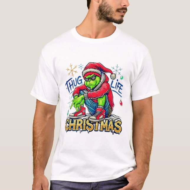 Thug Life Weihnachten T - Shirt (Vorderseite)