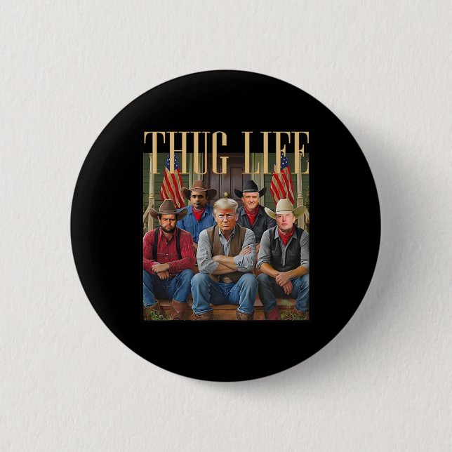 Thug Trump Vance Kennedy Elon für Life Graphic Button (Vorderseite)