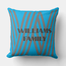 Thulpe benutzerdefinierte Vorlage Blau Monogramm F Kissen