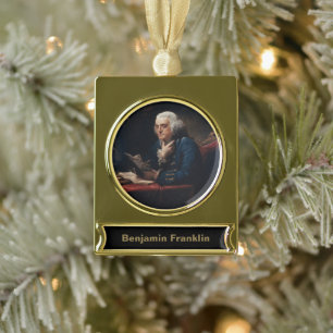 Thumb Portrait, Benjamin Franklin Gründungsvater Banner-Ornament Gold