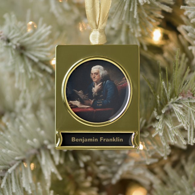 Thumb Portrait, Benjamin Franklin Gründungsvater Banner-Ornament Gold (Baum)