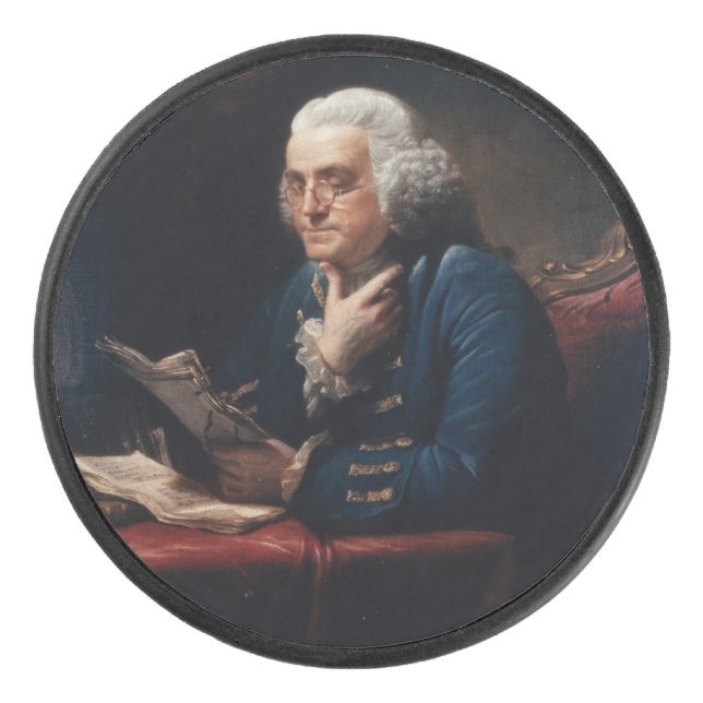 Thumb Portrait, Benjamin Franklin Gründungsvater Eishockey Puck (Vorderseite)