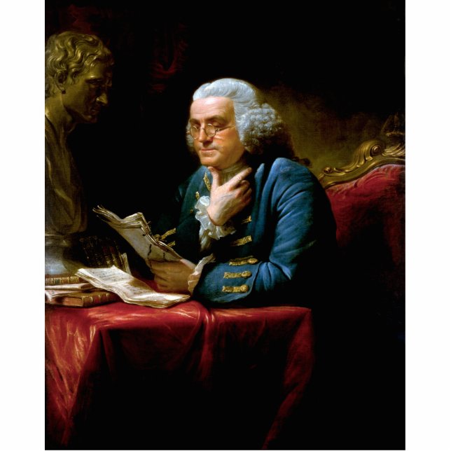 Thumb Portrait, Benjamin Franklin Gründungsvater Fotoskulptur Magnet (Vorne)