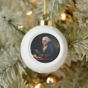 Thumb Portrait, Benjamin Franklin Gründungsvater Keramik Kugel-Ornament