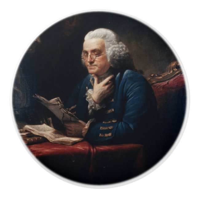 Thumb Portrait, Benjamin Franklin Gründungsvater Keramikknauf (Vorderseite)