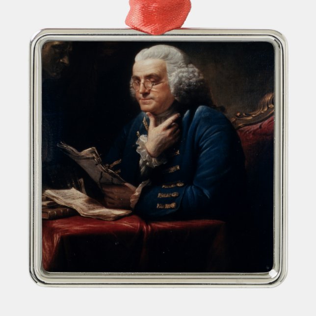 Thumb Portrait Benjamin Franklin im Weißen Haus Ornament Aus Metall (Vorne)