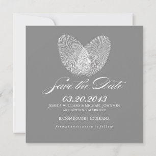 Thumb Print Heart   Save The Date
