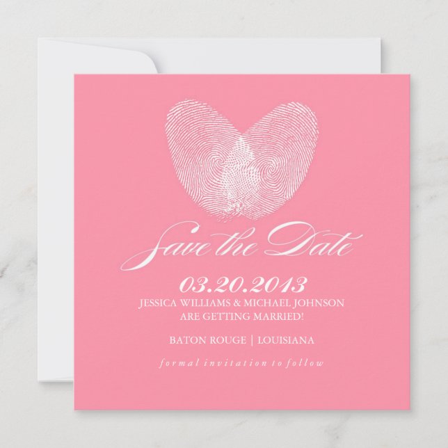 Thumb Print Heart | Save The Date (Vorderseite)