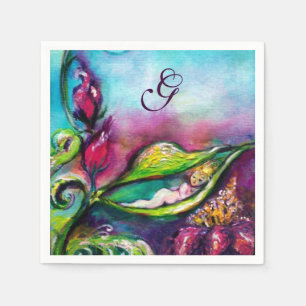 THUMBELINA BABY SHOWER MONOGRAM SERVIETTE