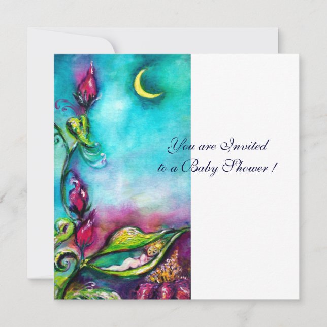 THUMBELINA , BABYDUSCHE , weiß Einladung (Vorderseite)