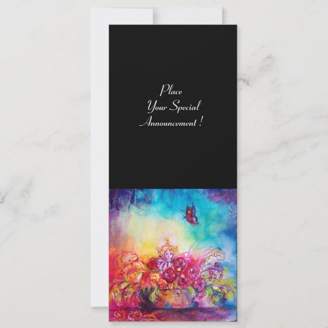 THUMBELINA, BLUME BASKET UND SCHALTFLÄCHE ANKÜNDIGUNG (Vorderseite)