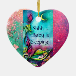 THUMBELINA,BLUME BASKET UND SCHALTFLÄCHE KERAMIK ORNAMENT