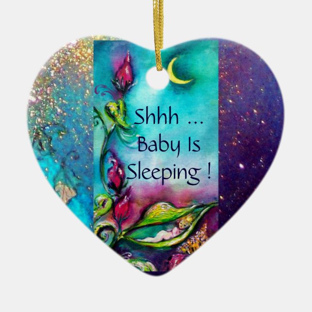 THUMBELINA,BLUME BASKET UND SCHALTFLÄCHE KERAMIKORNAMENT (Vorne)