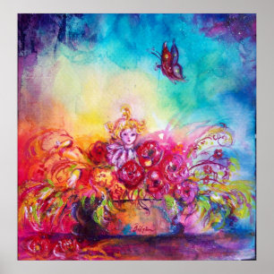 THUMBELINA, BLUME BASKET UND SCHALTFLÄCHE POSTER