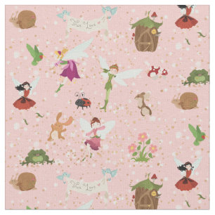 Thumbelina Fairies Blume Engel Rosa/Goldbarsch Gli Stoff