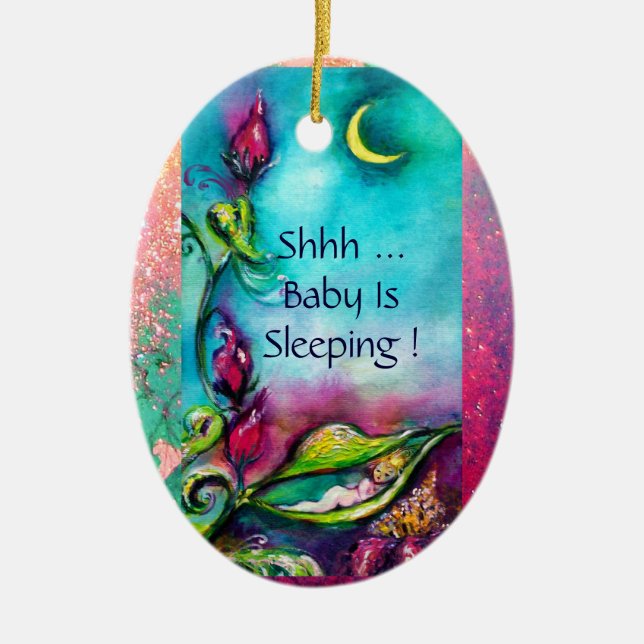 THUMBELINA PINK RUBY MONOGRAM TÜR HANGER KERAMIK ORNAMENT (Vorne)