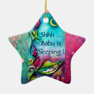 THUMBELINA PINK RUBY STAR MONOGRAM TÜR HANGER KERAMIKORNAMENT