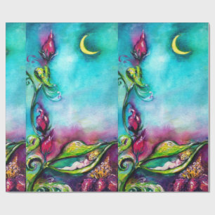 THUMBELINA SCHLAFEN ZWISCHEN BLÄTTER DER ROSE GESCHENKPAPIER