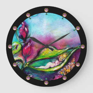 THUMBELINA SLEEPING BETWEEN ROSE LEAVES GROßE WANDUHR