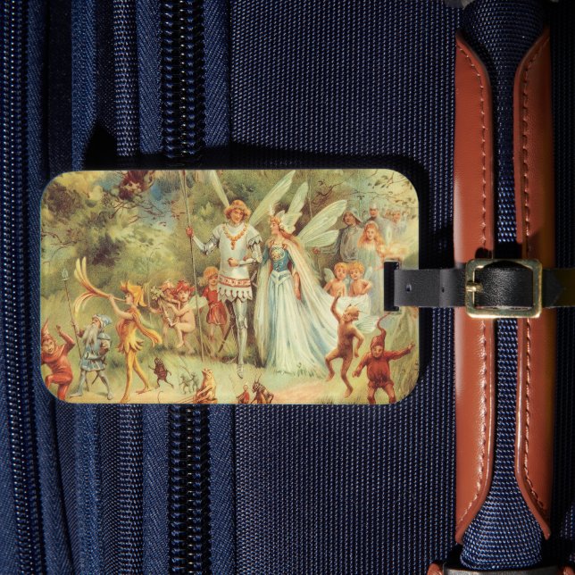 Thumbelina und Prince Wedding, Vintage Mairy Tales Gepäckanhänger (Vorderseite Insitu 4)