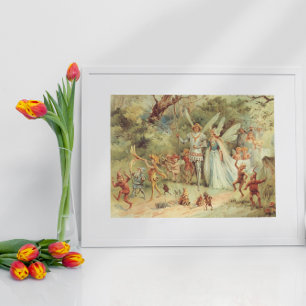 Thumbelina und Prince Wedding, Vintage Mairy Tales Poster