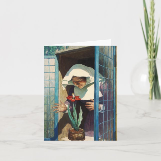 Thumbelina von Newell Convers Wyeth Dankeskarte (Vorderseite)