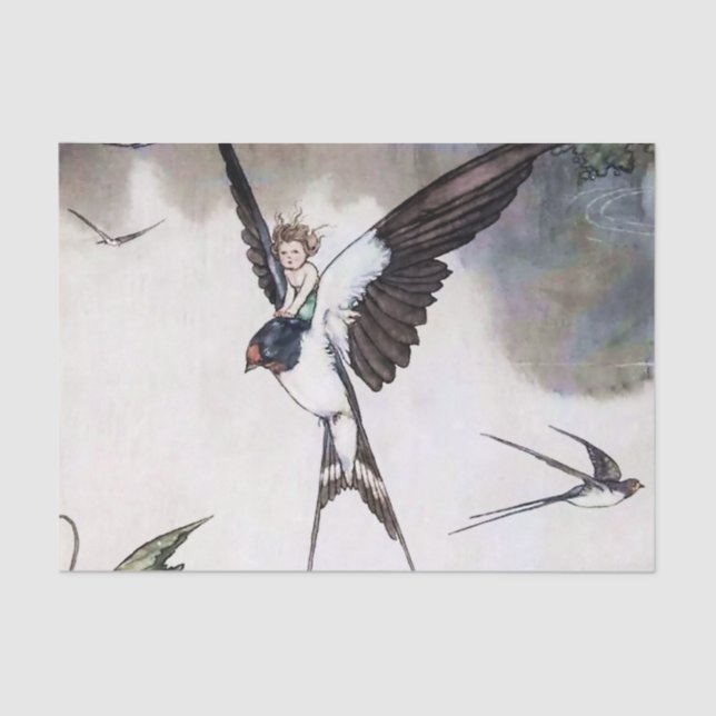 Thumbelina von W Heath Robinson Seidenpapier (Vorderseite)