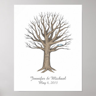 Thumbprint Fingerprint Wedding Tree Guestbook Poster