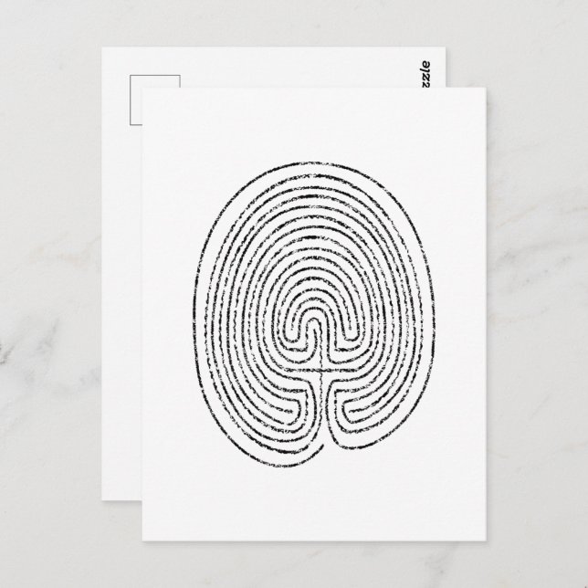 Thumbprint Labyrinth Postkarte (Vorne/Hinten)