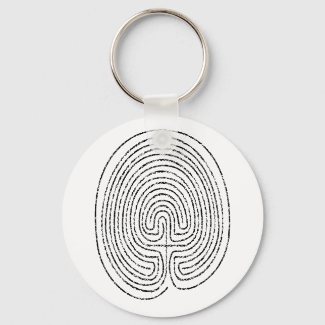 Thumbprint Labyrinth Schlüsselanhänger (Vorderseite)
