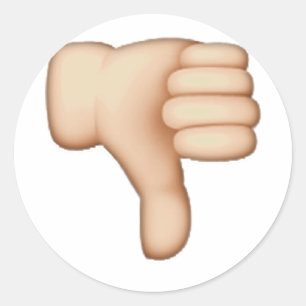 Thumbs Down - Emoji Runder Aufkleber