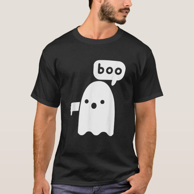 Thumbs Down Ghost Screaming Boo Disapproval Ghost  T-Shirt (Vorderseite)