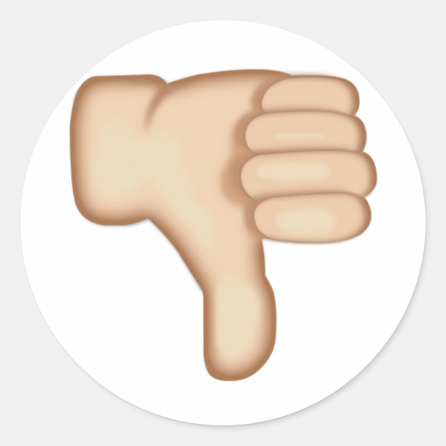 Thumbs Down Sign Emoji Runder Aufkleber (Vorderseite)