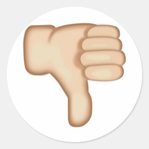Thumbs Down Sign Emoji Runder Aufkleber