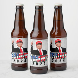 Thumbs Up Donald Trump 2024 Bierflaschenetikett