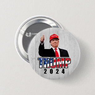 Thumbs Up Donald Trump 2024 Button