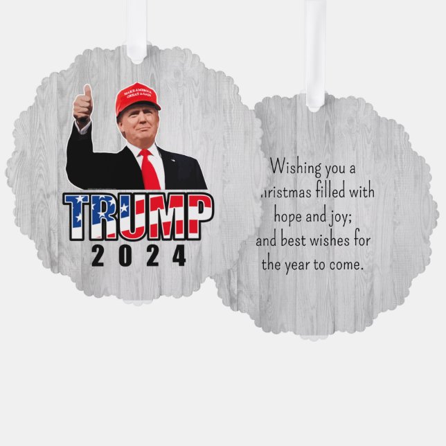 Thumbs Up Donald Trump 2024 Ornament Karte (Vorderseite/Rückseite)
