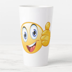 Thumbs Up Emoji gut gemacht glücklich lächelnd Ges Milchtasse