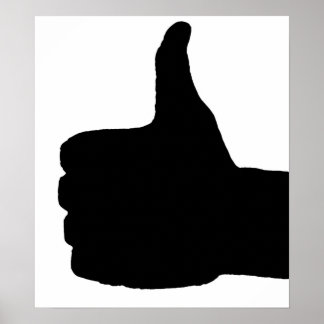 Thumbs Up Gesture, White Back Poster