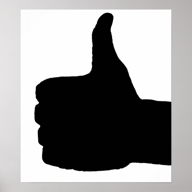 Thumbs Up Gesture, White Back Poster (Vorne)