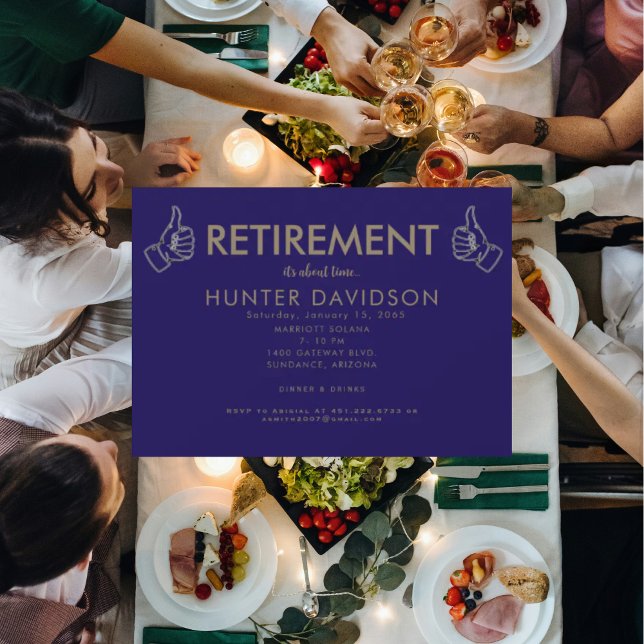 Thumbs Up Navy Retirement Party "It's About Time" Einladung (Von Creator hochgeladen)
