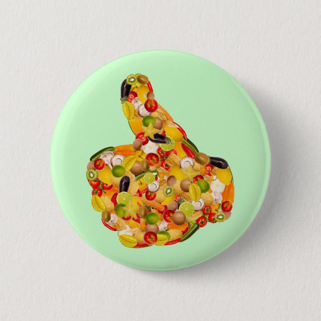Thumbs up of fruits and vegetables button (Vorderseite)