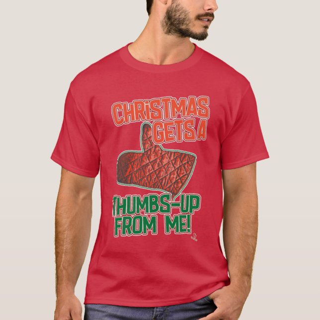 Thumbs Up Oven Mitt Weihnachts-Slogan Kunst T-Shirt (Vorderseite)