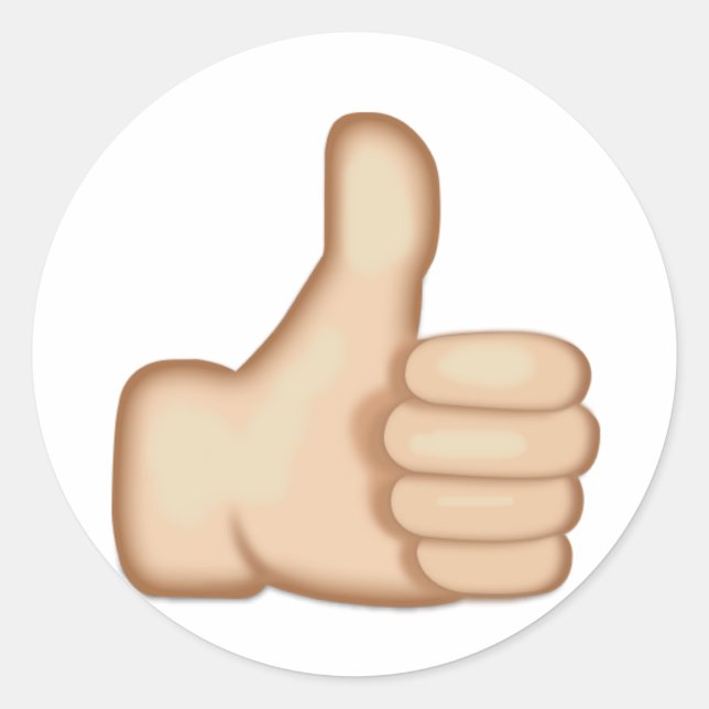 Thumbs Up Sign Emoji Runder Aufkleber (Vorderseite)