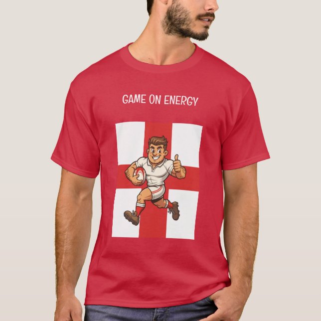 Thumbs-Up Try Run Cheerful Rugby Hero T-Shirt (Vorderseite)