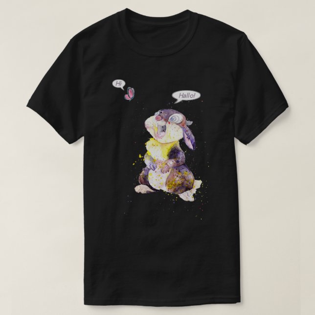 Thumper Bunny and Butterfly Art T-Shirt (Design vorne)