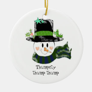 Thumpity Thump Thump  - Schneemann Keramik Ornament