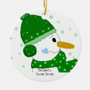 Thumpity Thump Thump - Schneemann Keramik Ornament