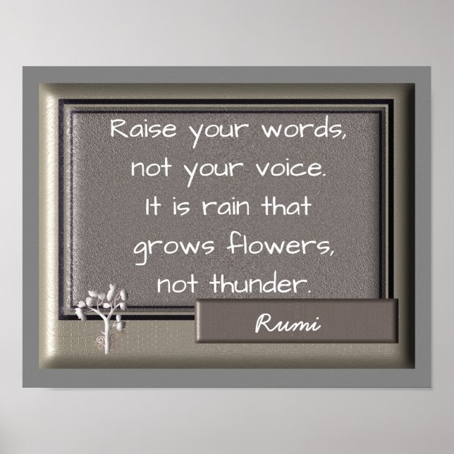 Thunder and Rain - Rumi quote - Kunstdruck Poster (Vorne)