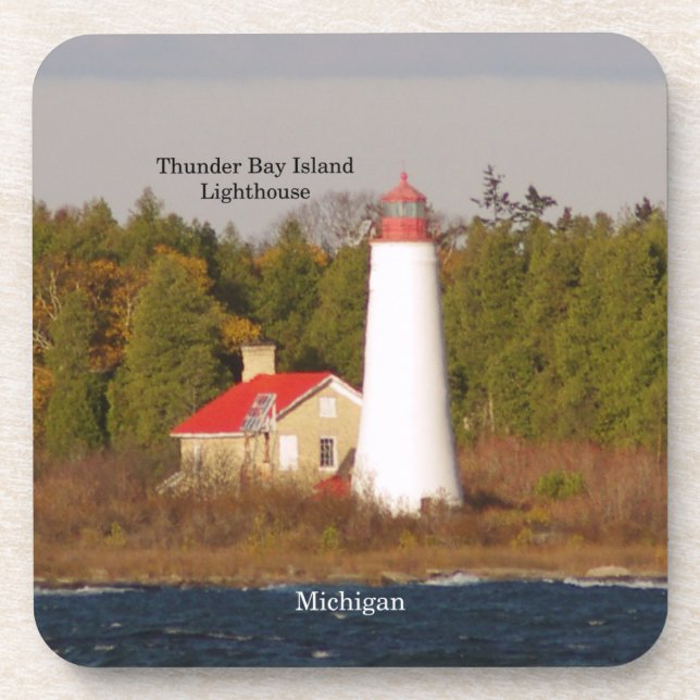 Thunder Bay Island Lighthouse 6 plastic coasters Getränkeuntersetzer (Vorderseite)